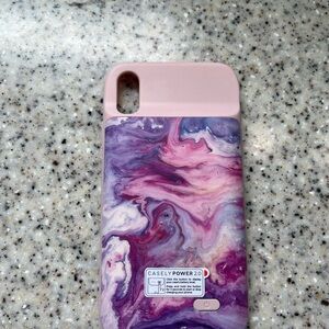 Casely Power 2.0 Battery Powered Charging Case Pink and Purple Marble IPhone XR